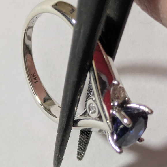 14k W Gold Scott Kay Sapphire Ring s 5. 5 - Picture 6 of 12